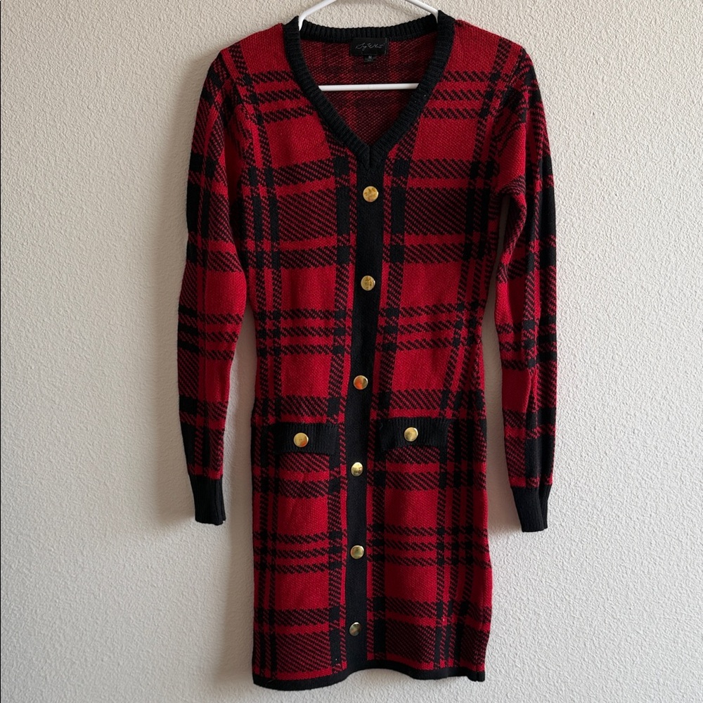Say What? Red and Black Plaid Mini Dress